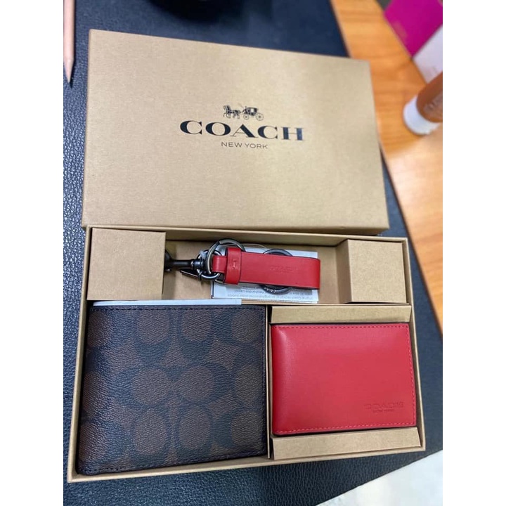 C0011- coach กระเป๋าตัง ผู้ชาย แบบมีใส่   แท้100%มือ1