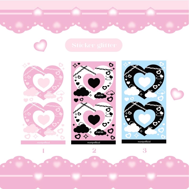 sticker glitter (เฟรมรูป) 💗