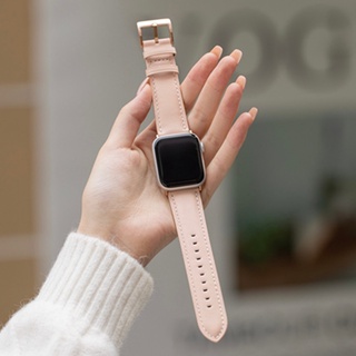 สายนาฬิกาข้อมือหนัง สําหรับ Apple Watch Band 44 มม. 40 มม. 45 มม. 41 มม. 38 มม. 42 มม. iWatch Series 7 5 4 3 6 se