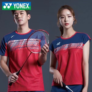 Yonex เสื้อแบดมินตัน แขนสั้น ระบายอากาศ แบบแห้งเร็ว สําหรับผู้ชาย และผู้หญิง