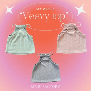 เสื้อสายเดี่ยวคล้องคอครอป VEEVY TOP