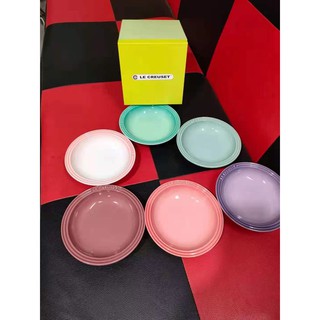 France LeCreuset Cool Color Premathe Point Card Fruit Dish 6 Piece Multipurpose Plate