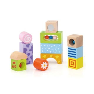 Sound Block 12 Piece Set บล็อกไม้เขย่ามีเสียง ของเล่นเสริมพัฒนาการเด็ก ชุดละ 12 ชิ้น