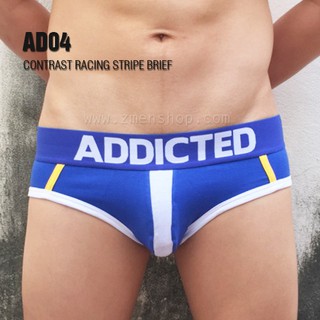 ADDICTED : CONTRAST RACING STRIPE BRIEF (น้ำเงิน-ขาว)