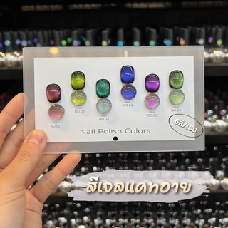 ชุดสีเจลแคทอาย(cat eye) สีลูกแก้ว สีคริสตัล 6สี BOA 12ml แถมชาร์ตสี!!