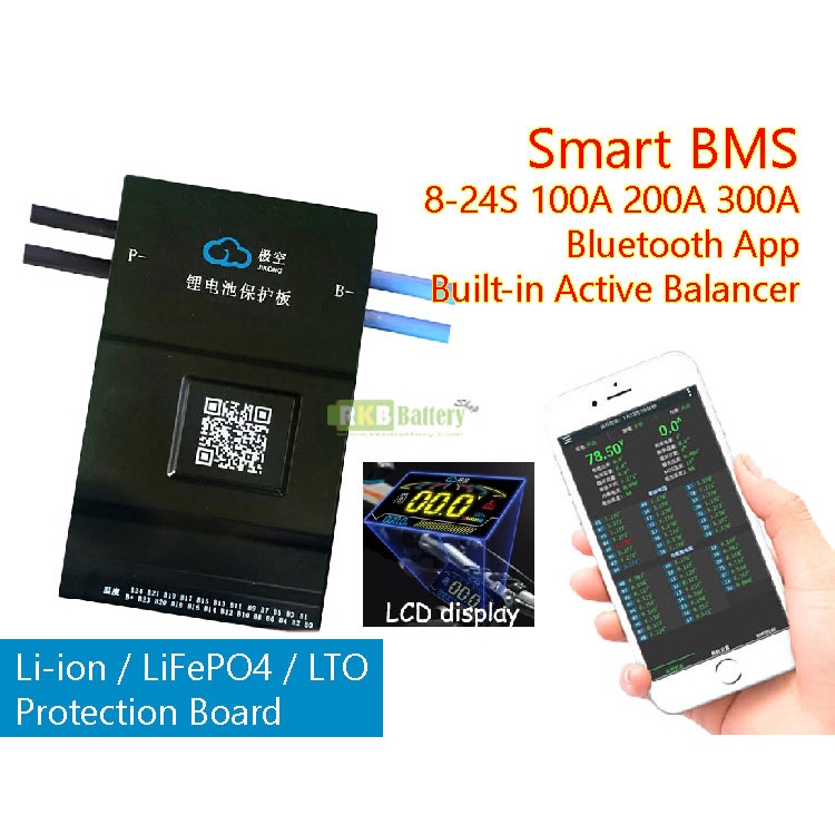 [พร้อมส่ง] JK Smart BMS Custom 8S-24S Active Balancing  Bluetooth discharge 60A 100A 120A 200A Li-io