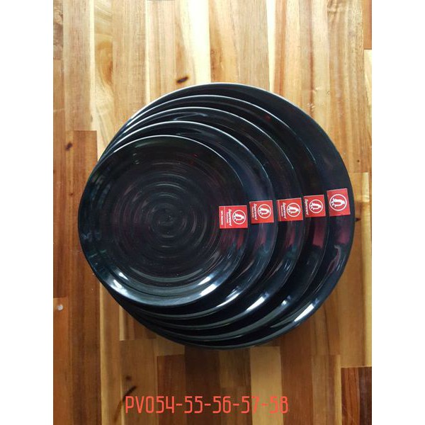 SRITHAI SUPERWARE จานกลมสีดํา