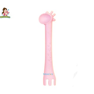 BabiesCare ANI ช้อนยางกัดยีราฟ (ซื้อ1แถม1) Baby Spoon ช้อนยางนิ่ม ช้อนซิลิโคนยางกัดยีราฟสำหรับเด็ก 6เดือนขึ้นไป (สีชมพู)