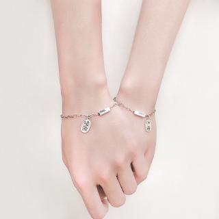 (s925 sterling silver สร้อยข้อมือคู่รักของขวัญวันวาเลนไทน์