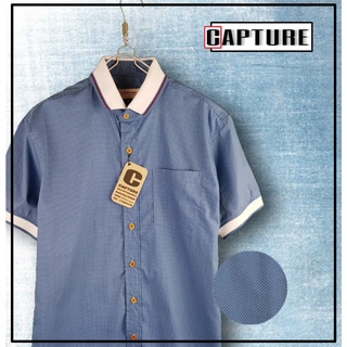 เสื้อเชิ้ตโปโล ลายจุดไข่ปลา สีเทาอากาศ มีถึงไซส์ 4XL อก 48 นิ้ว