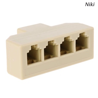 Niki 1 ชิ้น Rj11 Splitter 4 Way อะแดปเตอร์ 1 M To 4 F Rj-11 6P4C แจ็คแยกโทรศัพท์