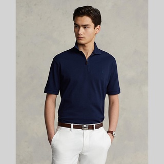 Polo Ralph Lauren POLO Custom Slim Fit Stretch Mesh Polo Shirt เสื้อโปโล รุ่น MNPOKNI1N821602 สี 410 NAVY-410