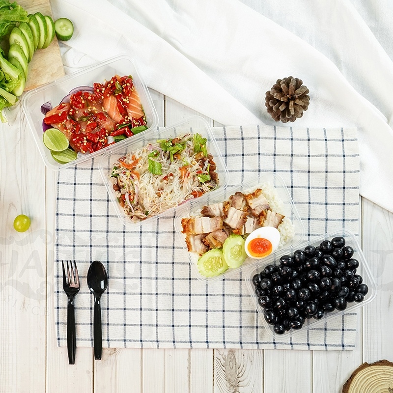 500ml (ลัง 300 ใบ) F กล่องพลาสติก ใส่อาหาร ใส่ข้าว แบบเหลี่ยม สามารถเข้าไมโครเวฟได้ - รูปที่ 4