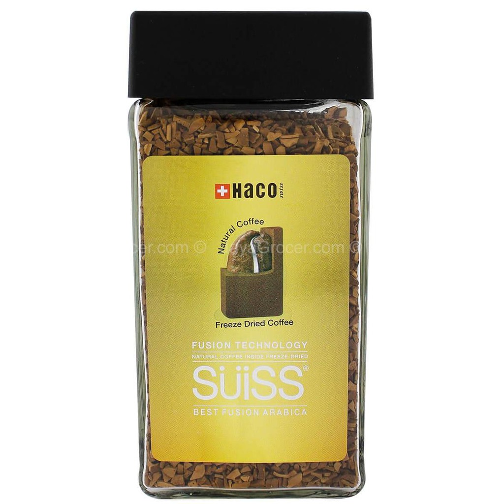 HACO Suiss Fusion Arabica Instant Coffee (Switzerland Imported)100g. ฮาโก้ สวิส ฟิวชั่นกาแฟสำเร็จรูป