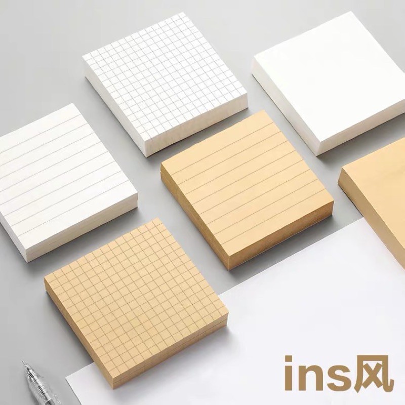 PINEDOT 80Sheepts Kraft Sticky Note Memo Grid Kraft Plain