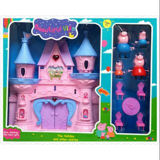 ปราสาทหมู Peppapig มีเสียง มีไฟ พร้อมตัวหมูและ เฟอร์นิเจอร์