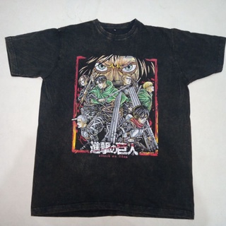 T-shirt  เสื้อยืด พิมพ์ลายอนิเมะ Attack On Titan Attack On Titan Shingeki No Kyojin สไตล์วินเทจ สําหรับผู้ชาย และผู้หญิง