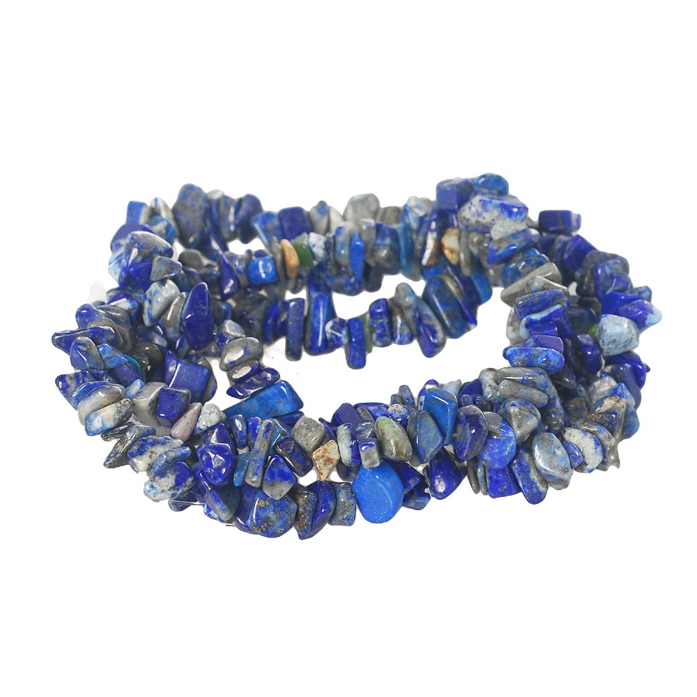 ลูกปัดแท้ Chip (เศษหิน) หินลาปี๊ด (Lapis) - (LZ-0343 สีน้ำเงิน)