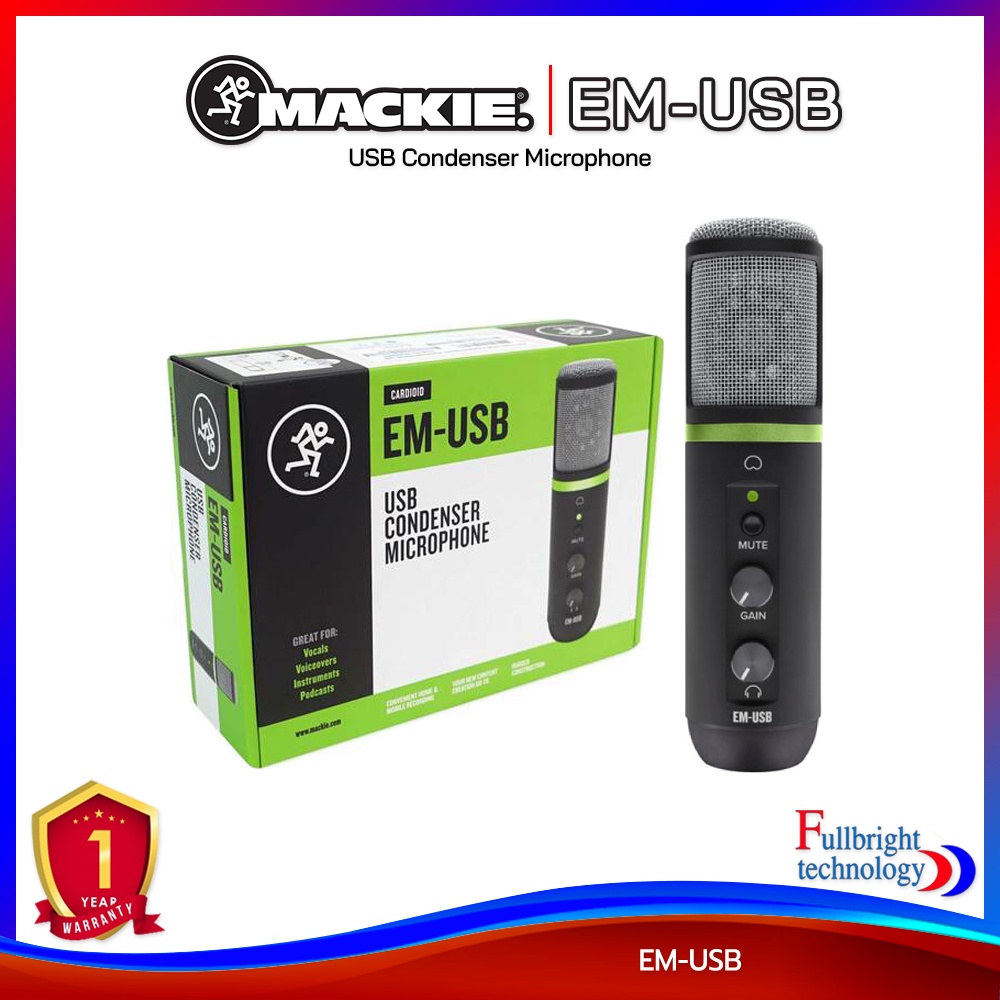 Mackie EM-USB USB Condenser Microphone ไมค์บันทึกเสียง ไมค์คอนเดนเซอร์ แบบUSB รับประกันศูนย์ไทย 1 ปี