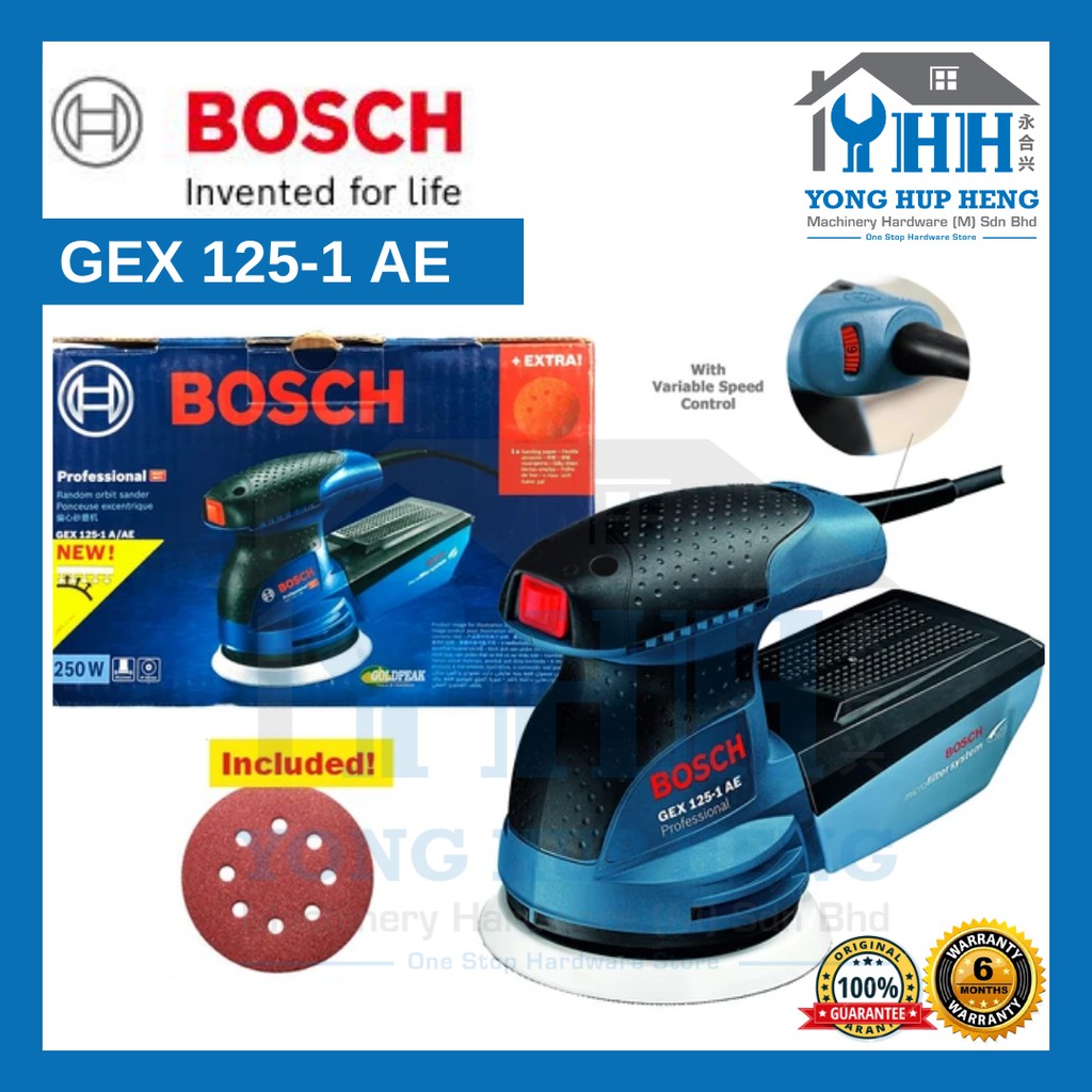 Bosch GEX 125-1 AE Professional Random Orbit Sander GEX125-1AE 250W