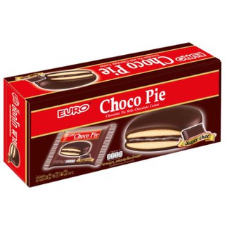 ยูโร่ ช็อกโกพาย ซุปเปอร์ช็อก ขนาด 24กรัม ยกกล่อง 6ซอง EURO CHOCO PIE CHOCOLATE PIE SUPERCHOC