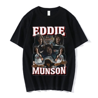 เสื้อยืดผ้าฝ้าย 100% พิมพ์ลายกราฟฟิค Stranger Things 4 Eddie Munson สไตล์วินเทจ ฮาราจูกุ แฟชั่นฤดูร้อน สําหรับผู้ชาย และ