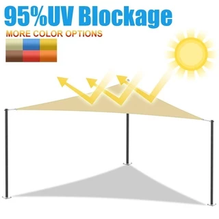 420D ม่านบังแดดกันน้ำร่มกันรังสียูวีฝาครอบ UV สามเหลี่ยมด้านขวาใช้สำหรับบังแดดกลางแจ้งในระเบียงสวนหลังบ้านสนามหญ้าและสวน