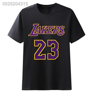 ○▣♚NBA Lakers No. 23 jersey James บาสเกตบอลแขนสั้นเสื้อยืดชุดฝึกซ้อมกีฬาแห้งเร็วเสื้อผ้าคู่ใหม่