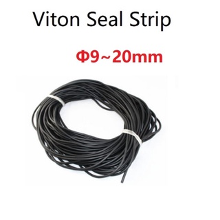 1M 9~20mm Viton Strip Solid Fluorine Rubber Seal Strip FKM FPM Black Viton Seal Strip Fluorine O Type Rubber Strip แถบยางซีลฟลูออรีน สีดํา FKM FPM