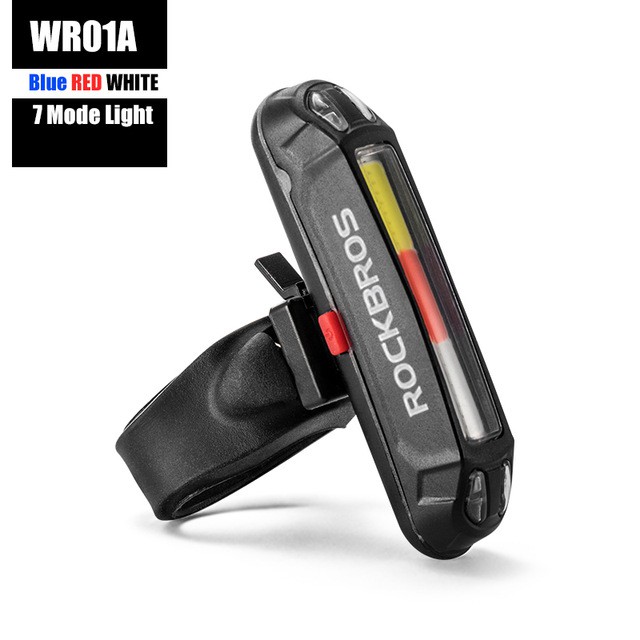 【TH Delivery】ROCKBROS จักรยานไฟท้ายจักรยาน USB ชาร์จไฟส้อมที่นั่ง MTB Rode Super Bright LED ไฟท้ายสีแดง