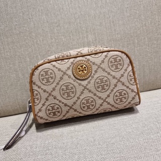 TORY BURCH T MONOGRAM JACQUARD MINI COSMETIC CASE