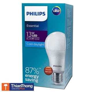 Philips หลอดไฟ ฟิลิปส์ LED Essential Bulb 13W ขั้ว E27