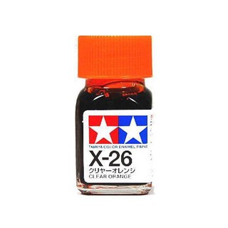 สีสูตรอีนาเมล TAMIYA X-26 Clear Orange (10 ml) สีอีนาเมลสำหรับพลาสติกโมเดล กันพลา