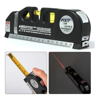ตลับเมตร Multifunctional Laser เครื่องมือวัดระดับเส้น Straight ระดับไม้บรรทัด