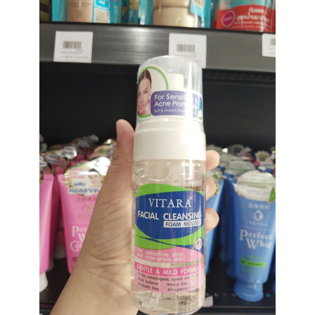 vitara facial cleansing foam mousse