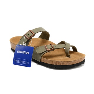 รองเท้าแตะ Birkenstock Birkenstock แว็กซ์น้ำมันสีเทา Birkenstock Toe