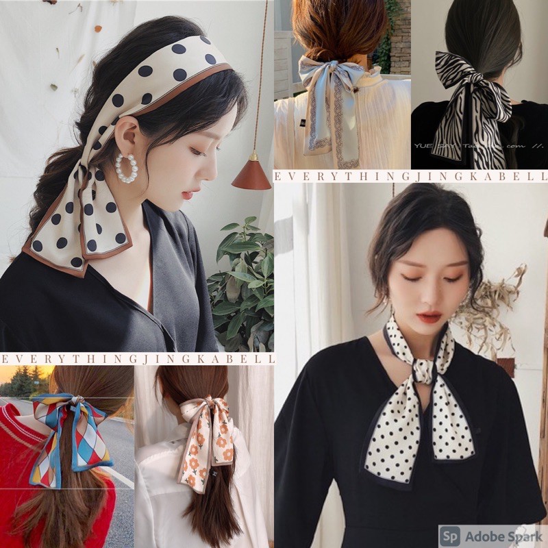 พร้อมส่ง [งานเกรด A] ผ้ามัดผมเกาหลี ผ้ามัดผมโบว์ผูกผม ผ้าซาติน