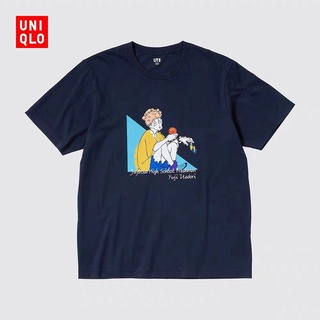 เสื้อยืดผ้าฝ้ายพิมพ์ลายขายดี Uniqlo / Uniqlo / Manga เสื้อยืดคอกลมแขนสั้นสําหรับผู้ชาย / ผู้หญิง