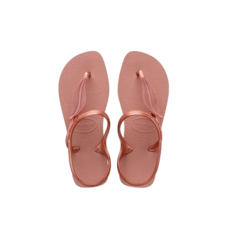 HAVAIANAS รองเท้าแตะผู้หญิง FLASH URBAN PLUS SANDALS CROCUS ROSE สีทองแดง 41443823544 (รองเท้าแตะ รองเท้าผู้หญิง รองเท้าแตะหญิง รองเท้ารัดส้น)