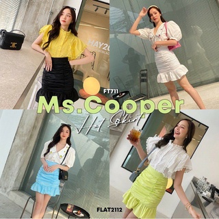 FLAT2112 FT711🍋MS.COOPER HOT SKIRT กระโปรงดีเทลสุดคิ้วท์สีเลม่อน💚 จับเดรปด้านหน้า