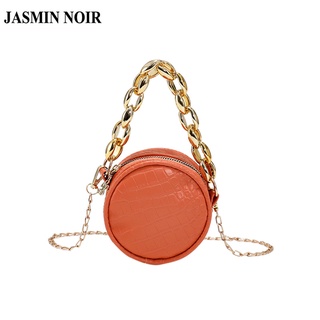 Jasmin NOIR กระเป๋าสะพายไหล่ ทรงกลม ลายหนังจระเข้ พร้อมสายสะพาย แฟชั่นสําหรับสตรี