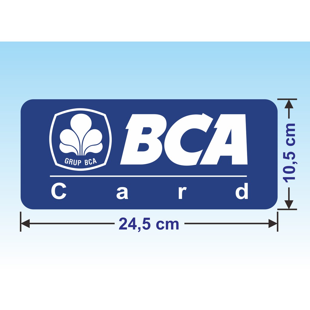 BCA Card Label Sticker BCA Card pay Sticker ดิจิตอล ไม่ใช่เงินสด 24.5 x 10.5 cm