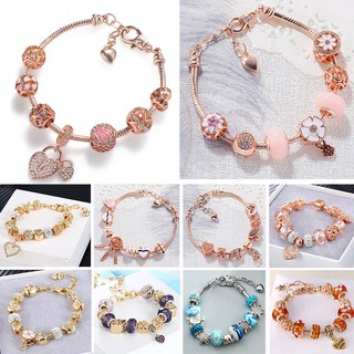 🌈PANDORA🌈สร้อยข้อมือประดับลูกปัดคริสตัล สำหรับผู้หญิง