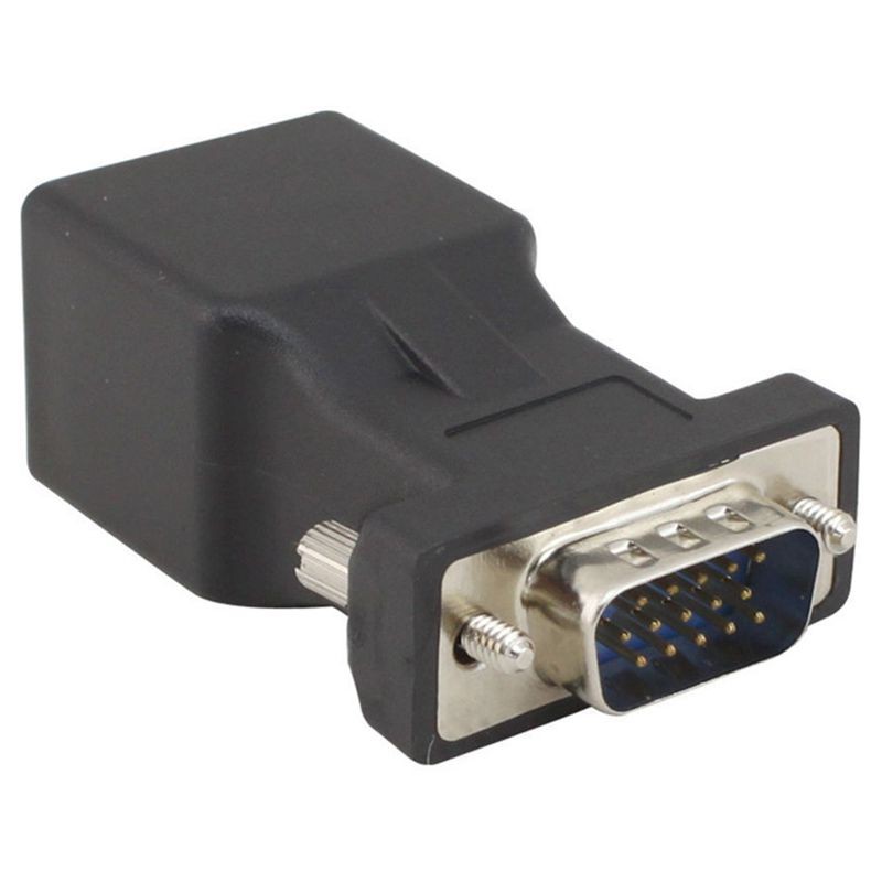 VGA Extender Male to LAN Cat 5 Cat 6 RJ 45 Network Cable Adapter