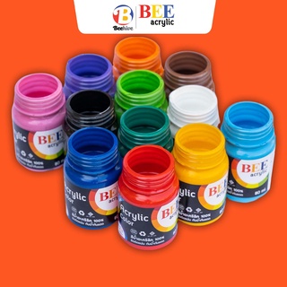 สีอะคริลิค 80 มล. BEE กันน้ำ สีด้าน Acrylic Color