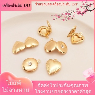 💖เครื่องประดับDIYขายส่ง💖จี้สร้อยคอ ชุบทอง 14k ประดับเพทาย ทรงกลม รูปหัวใจ พีช เครื่องประดับ DIY[จี้/ห้อยลูกปัด/สร้อยข้อมือ/สร้อยคอ/ต่างหู]