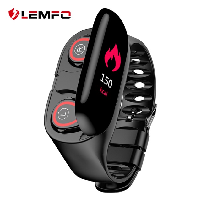 2 in 1 LEMFO AI Sport Smart Watch Men Women unisex  Bluetooth Headphone Blood Pressure Heart Rate Monitoring Android IOS