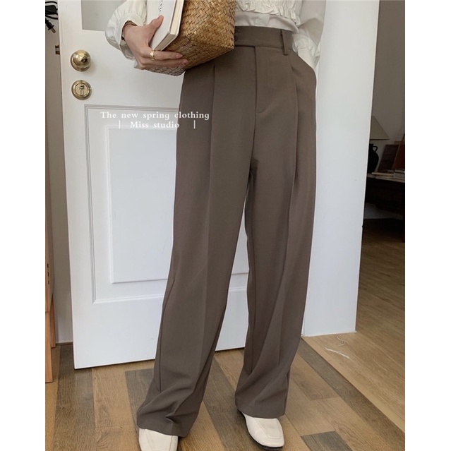 (ร้านไทย—มีพร้อมส่งค่ะ) กางเกงยาวขากระบอกกว้าง morris trousers | justmoment