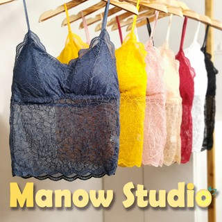 เสื้อชั้นในลูกไม้ เสื้อกล้ามลูกไม้ สายเดี่ยว บราสายเดี่ยว 6623# Manow.studio