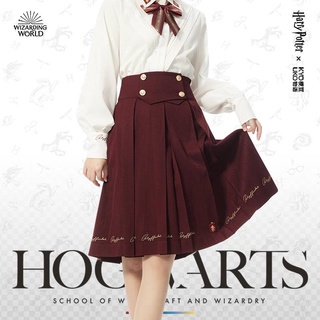 Harry Potter high-waisted box pleated wool double-breasted skirt jk uniform กระโปรงยูนิฟอร์ม กระโปรงนักเรียนญี่ปุ่น